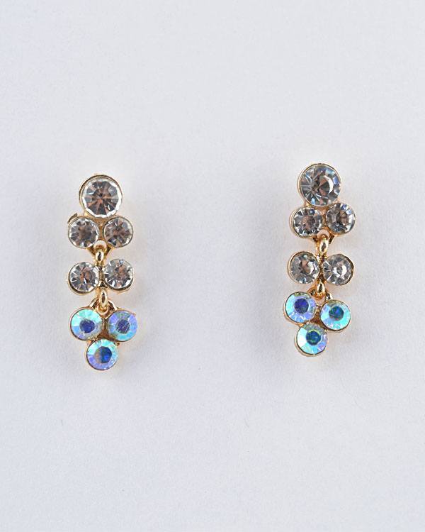 Rhinestone Studded Long Bunch Earrings