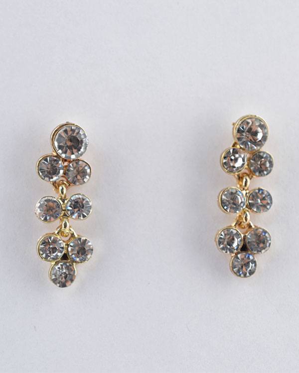 Rhinestone Studded Long Bunch Earrings