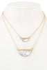 Half framed gemstone double row necklace