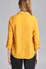 Ladies fashion long sleeve front pocket chiffon blouse w/ back button detail