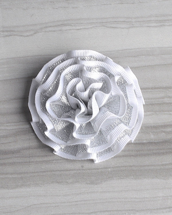 Ruffled Ribbon  Round Hair Clip