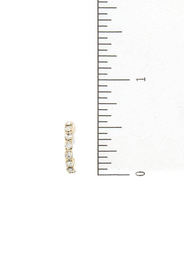 Semi rhinestone hoop earring