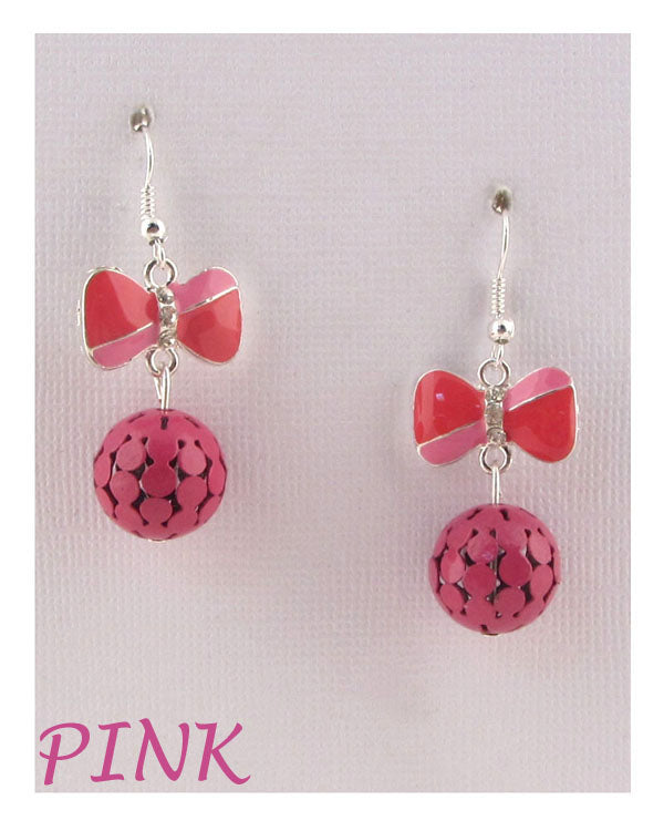 Drop bow earrings