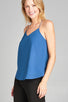 Ladies fashion plus size v-neck w/open back double strap detail woven cami top