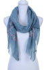 Sheer embroidered oblong scarf