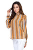 Long smocked sleeve stripe shirt