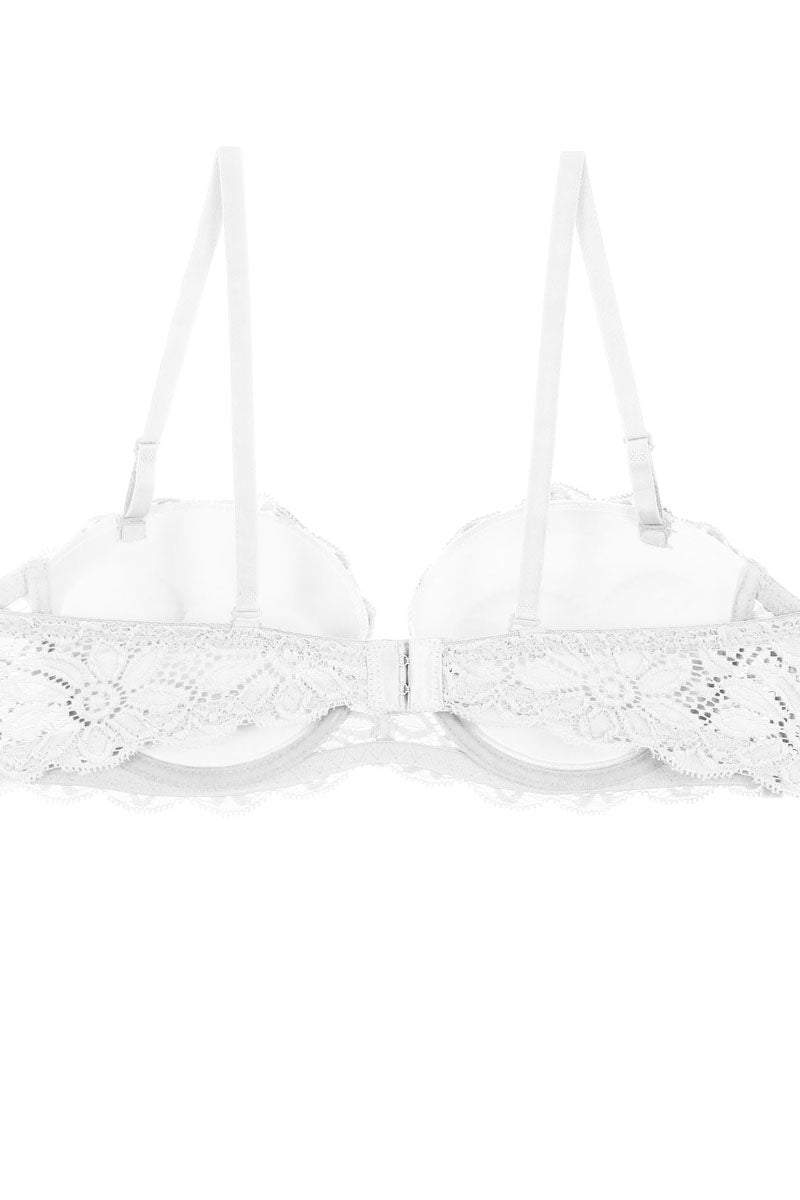 Ladies fashion floral lace overlay demi bra w/underwire