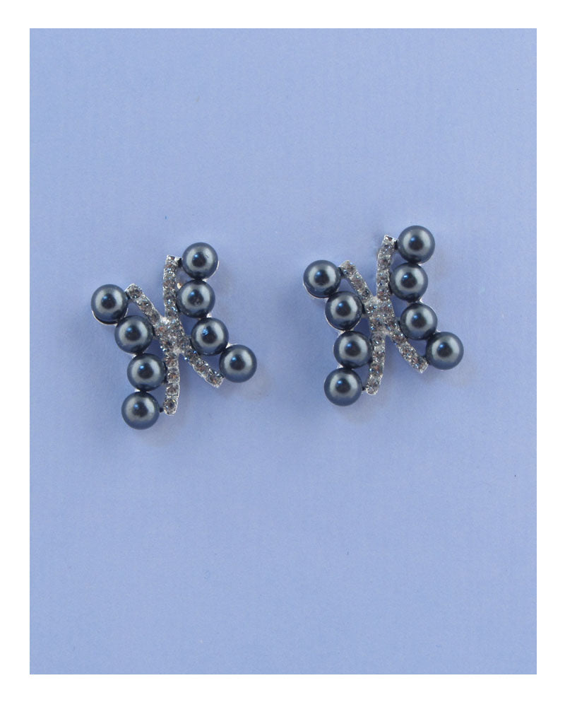 Pearlescent and rhinestone earrings