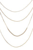 Multi layered flat chain aligned pearl accent necklace set