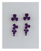 Flower stud linear drop earrings