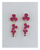 Flower stud linear drop earrings