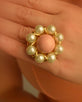 Floral Ring with Pearl Details