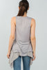 Ladies fashion front button down closure solid color sleeveless asymmetric hem vest