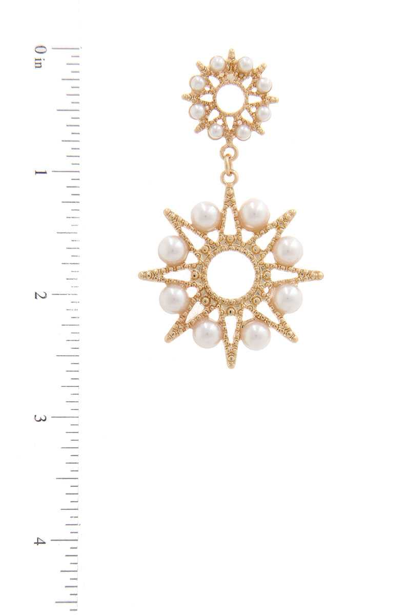 Starburst Pearl Drop Earring