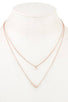 Ladies fashion cz stone v pendant layered necklace