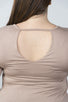 Ladies fashion plus size scoopneck keyhole casual top