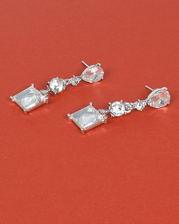 Crystal Studded Drop Earrings with Multiple Pattern