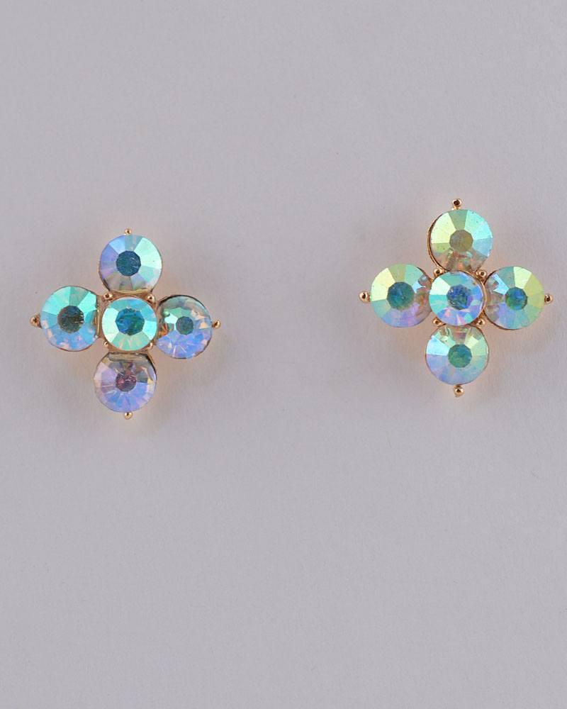 Rhinestone Flower Stud Earrings