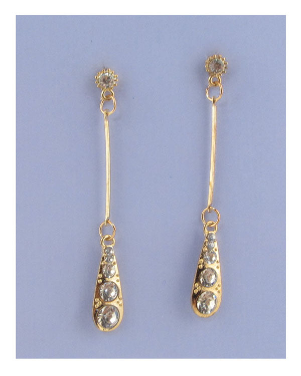 Drop earrings w/rhinestone detail