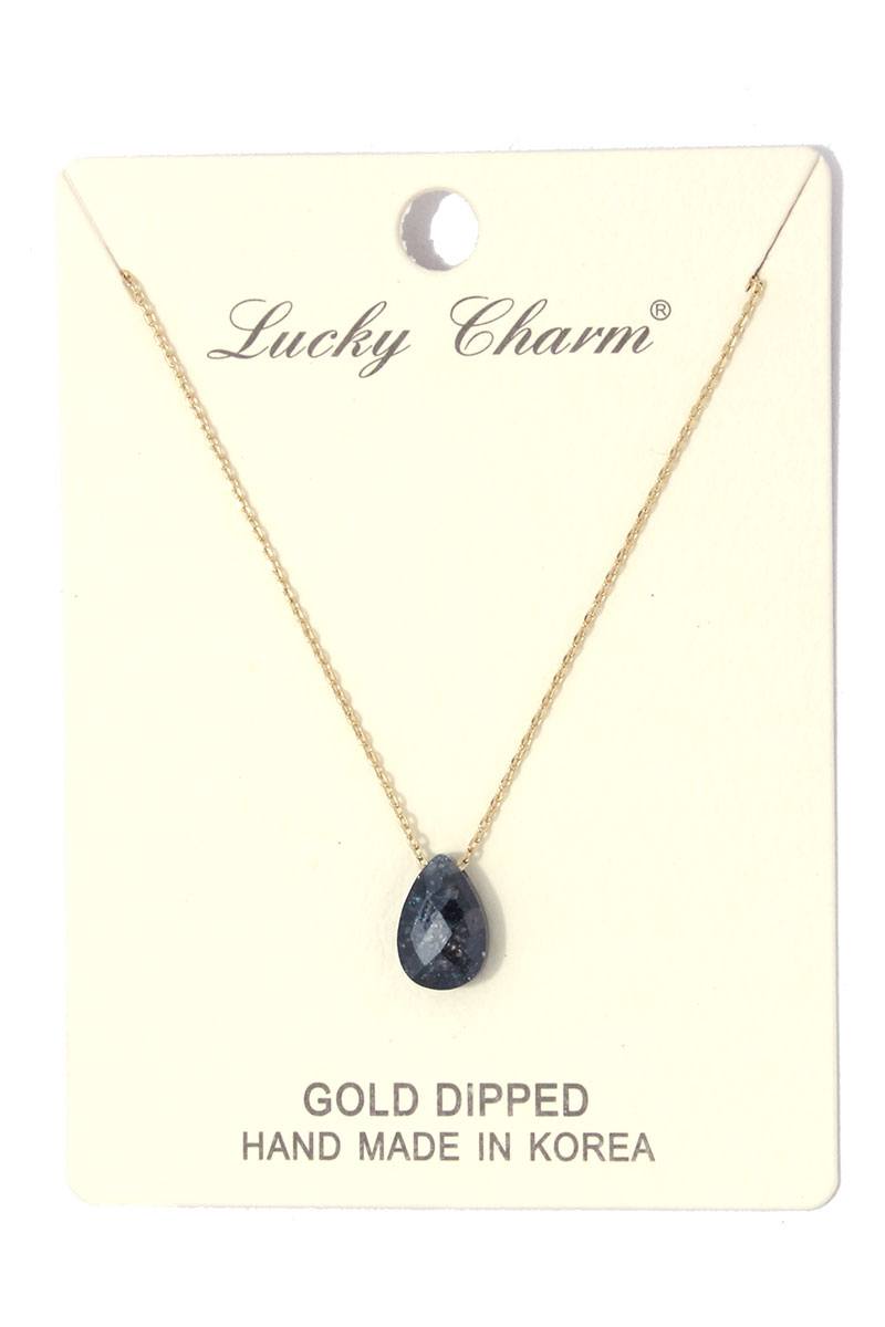 Tear drop charm necklace