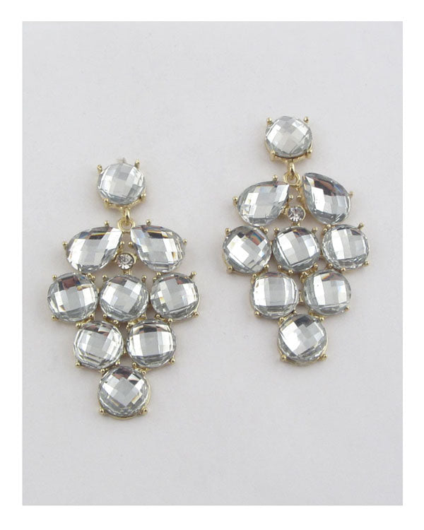 Faux rhinestone chandelier earrings