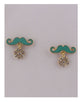 Mustache earrings w/rhinestones