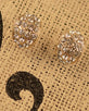 Oval Shaped Stone Studded Earrings