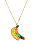 Fashion Stitch Banana Pendant Necklace And Earring Set