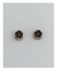 Color enamel clear rhinestone flower studs earrings