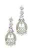 Marquise shape rhinestone post drop earring