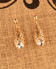 Carved Teardrop Earring with Teardrop Rhinestone Accent