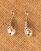 Carved Teardrop Earring with Teardrop Rhinestone Accent