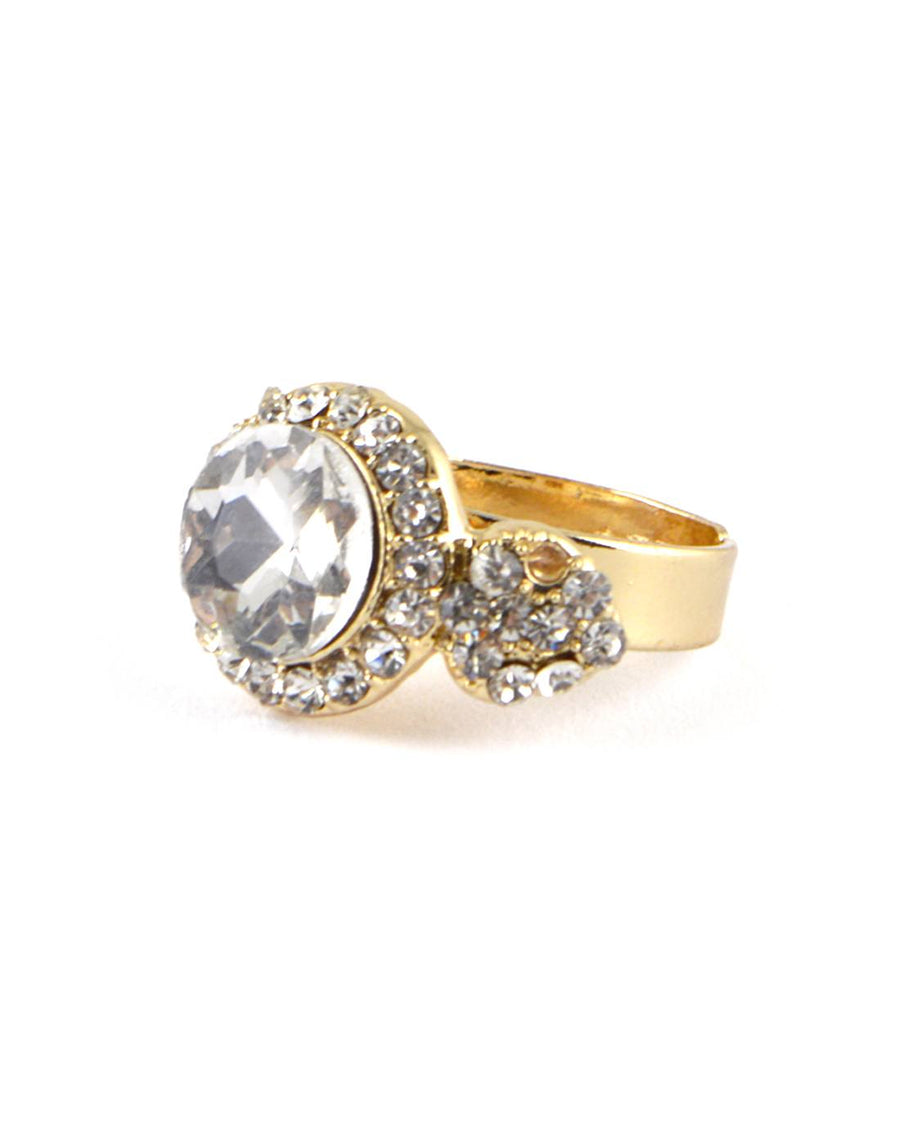 Crystal and Stone Studded Adjustable Ring