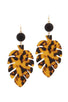 Acetate tropical leaf bead drop earring