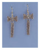 Drop rhinestone bow earrings