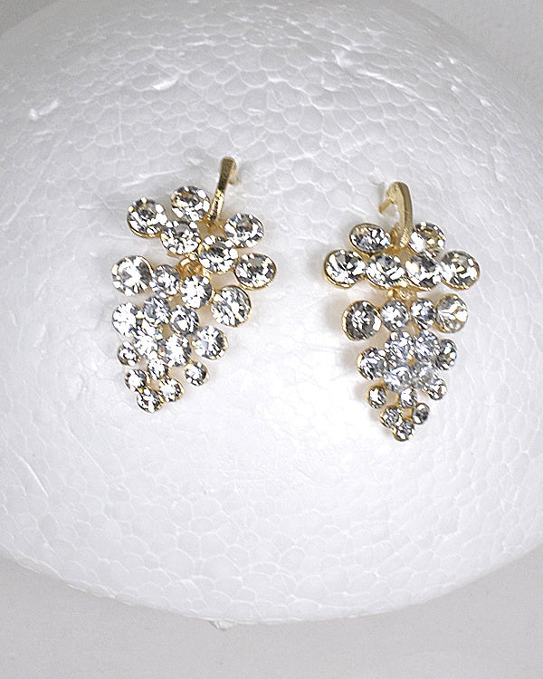 Rhinestone Drop Stud Earrings