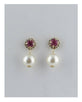 Post stud faux pearl dangle earrings