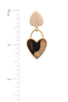 Faux Fur Double Heart Post Drop Earring