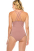 Ladies fashion criss cross back seamless bodysuit