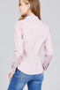 Ladies fashion plus size long sleeve button down stretch shirt