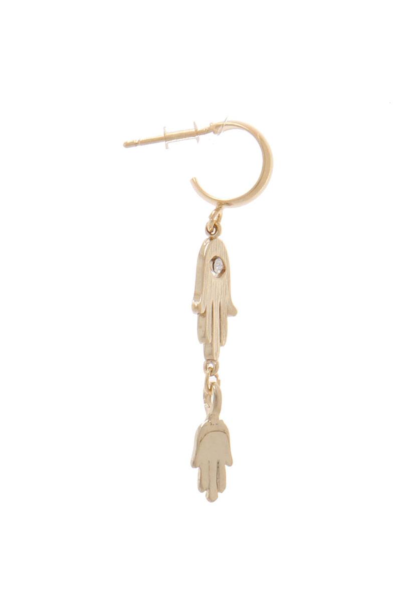 Double Hamsa Hand Drop Earring