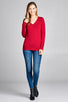 Ladies fashion long sleeve vneck classic sweater