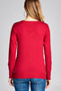 Ladies fashion long sleeve vneck classic sweater