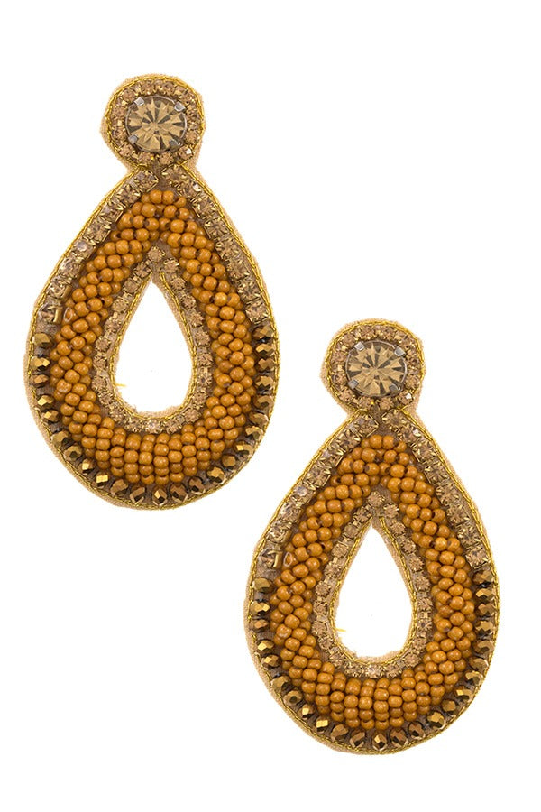 Mix jewel beaded teardrop earring