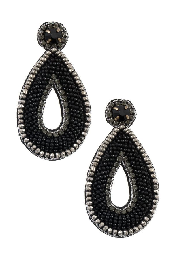 Mix jewel beaded teardrop earring