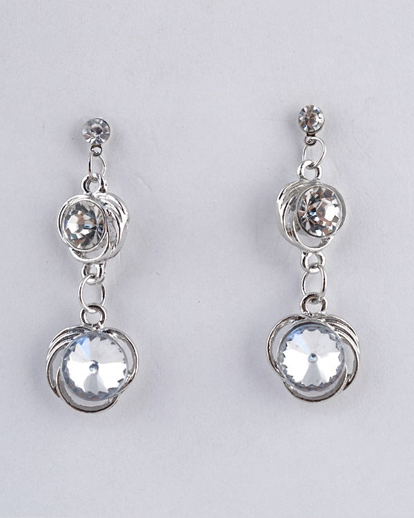 Interlinked Circular Double Drop Earrings