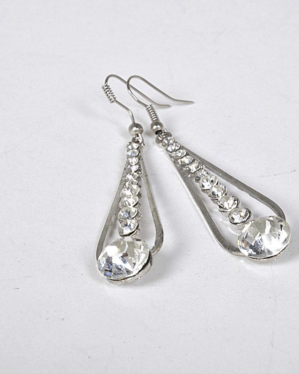 Crystal Studded Teardrop Earrings