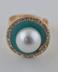 Faux Pearl Rhinestone Ring