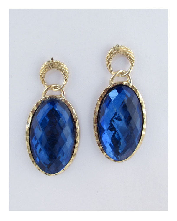 Faux crystal oval drop earrings