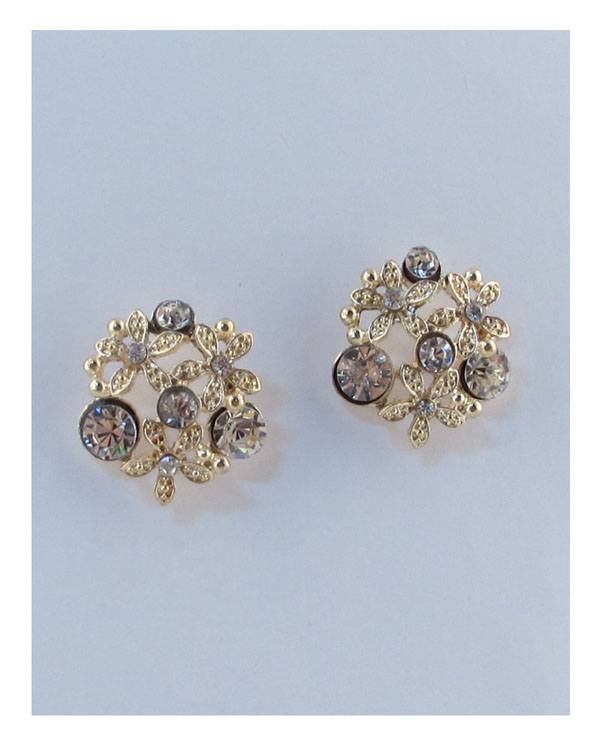 Multi rhinestone stud earrings